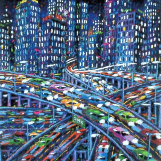 ジェームス・タルマージの絵画作品　タイトルは、ダウンタウン